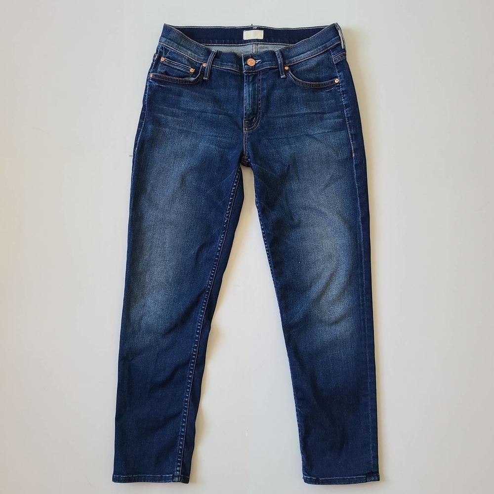 Mother Dropout Boyfriend Jeans Mid Rise Dark Wash Size 25